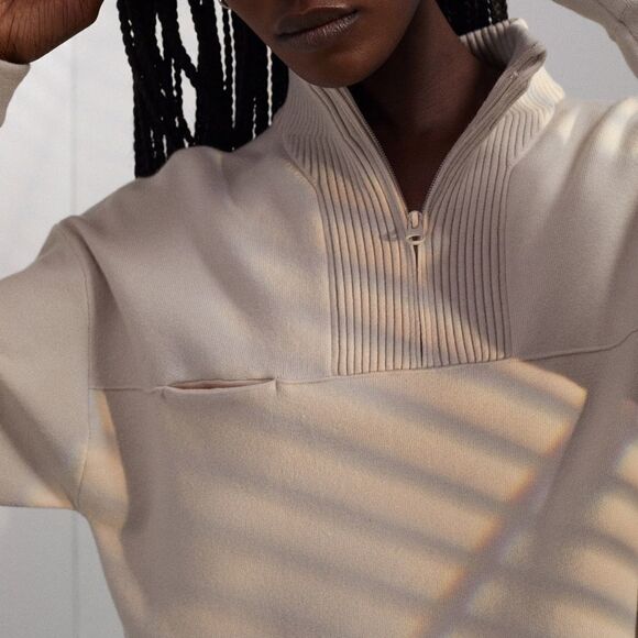 Lunya Cozy Cotton Silk Zip Pullover - Picture 4 of 12